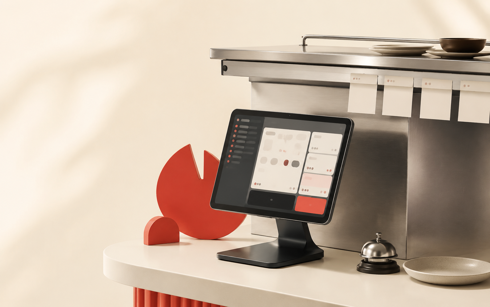 Modern éttermi kiszolgáló állomás Lobster-stílusú POS-szal